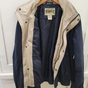 Navy and Beige Men's Jacket
